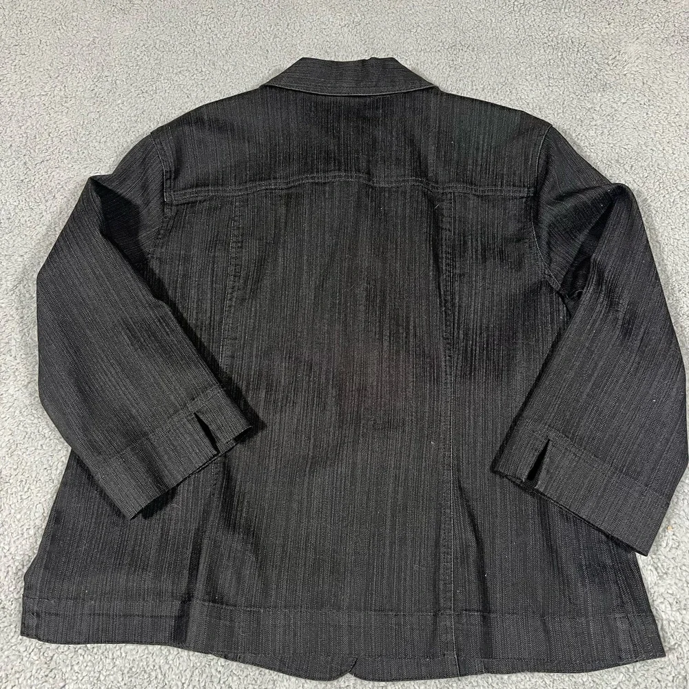 Koret Black Jean Jacket Women's Button Up 3/4 Sleeve Stretch Sz XL - Picture 10 of 10